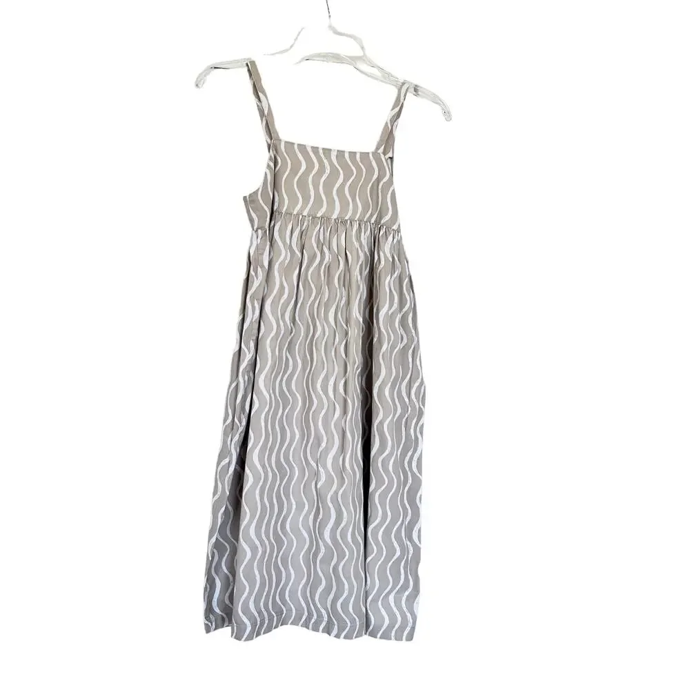 Beau Loves Wiggle Print Organic Cotton Stella Dress in Caramel sz 10/11